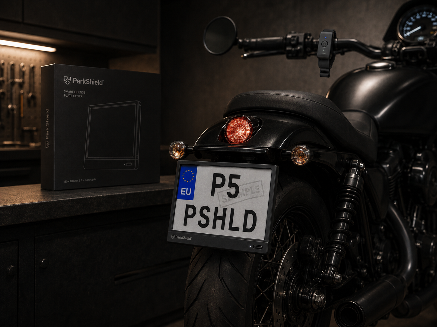Zestaw ParkShield z ramką, adapterem magnetycznym i pilotem